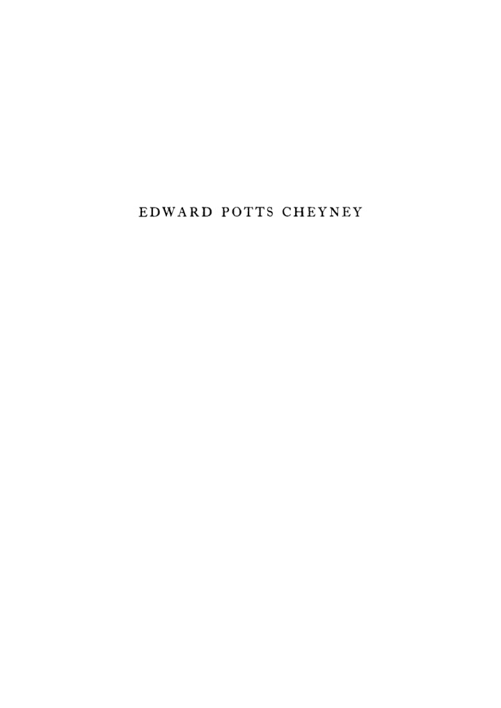 Edward Potts Cheyney Portrait of an Historian